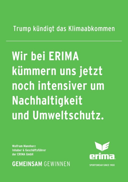 Projet de développement durable : ERIMA réagit à la politique climatique de Trump